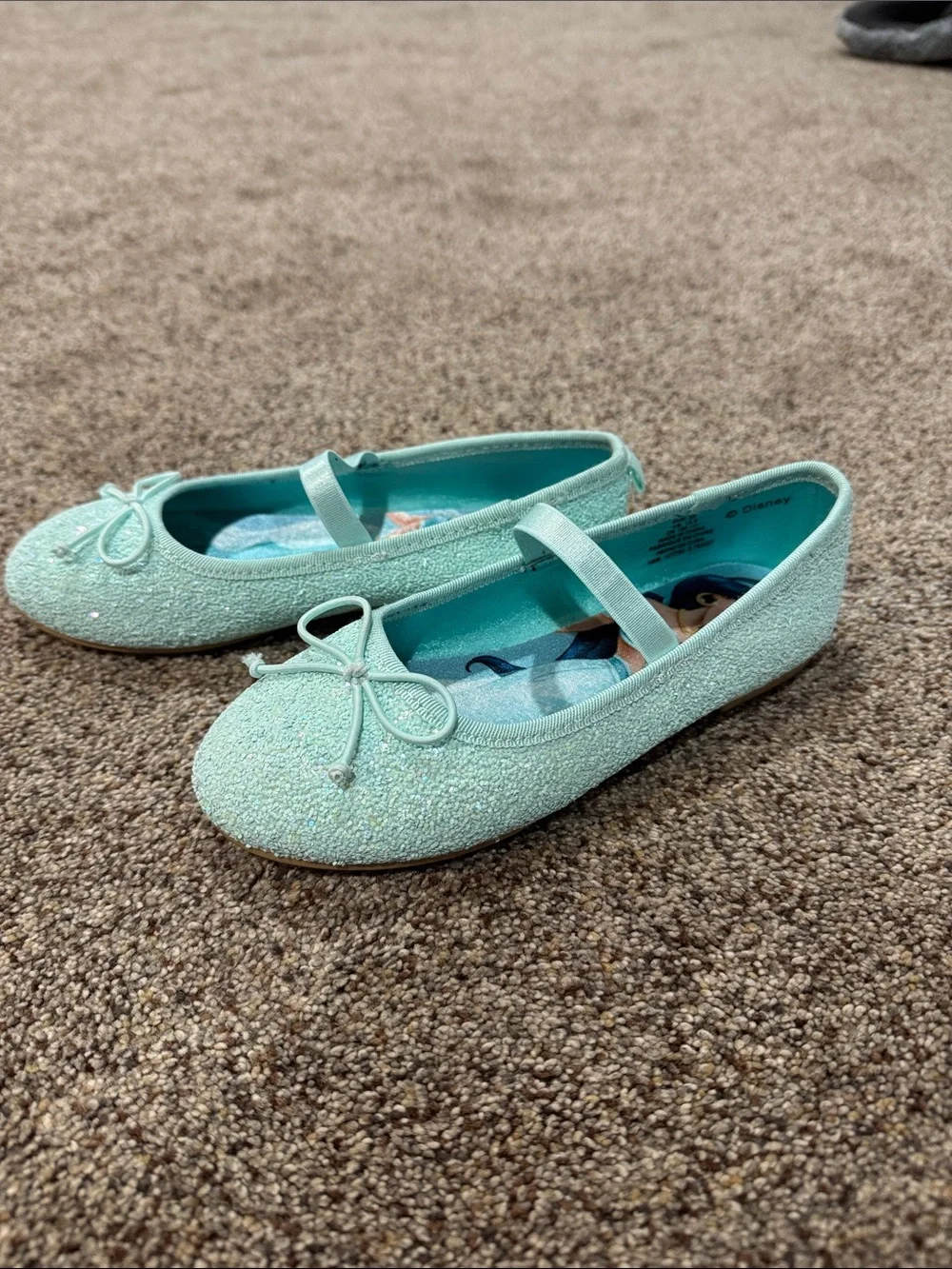 H&M Mint Glitter Mary Jane Ballet Flats for Kids